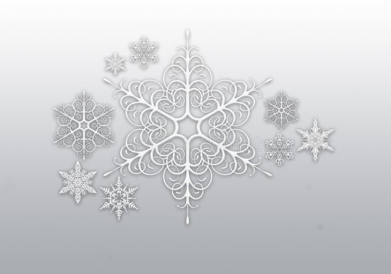 Ljus vinterbakgrund med snöflingor vektor illustrationer