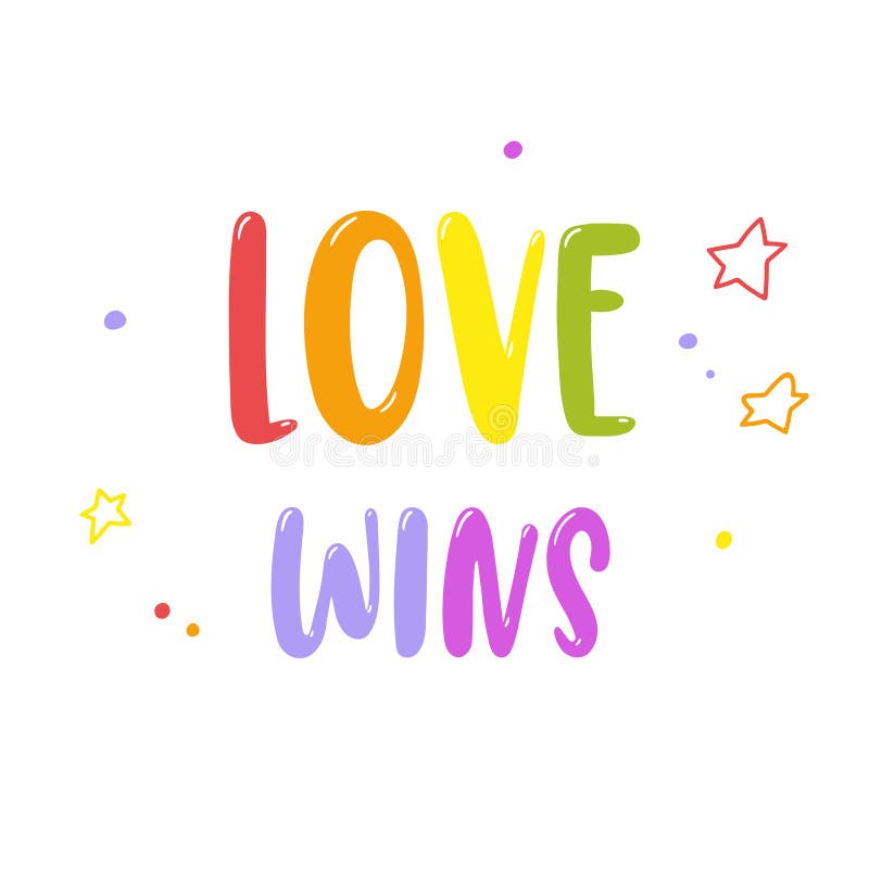 Bright rainbow inscription Love wins isolated on white. Gay Pride lettering. LGBT rights concept. Vector template suitable for greeting cards, invitations or prints on a T-shirt. Bright rainbow inscription Love wins isolated on white. Gay Pride lettering. LGBT rights concept. Vector template suitable for greeting cards, invitations or prints on a T-shirt.