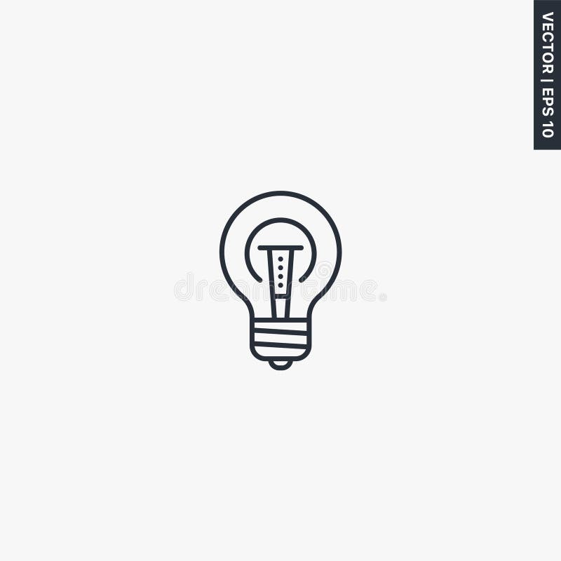 Ljusglödlampa, linjär stil för mobilkoncept och webbdesign