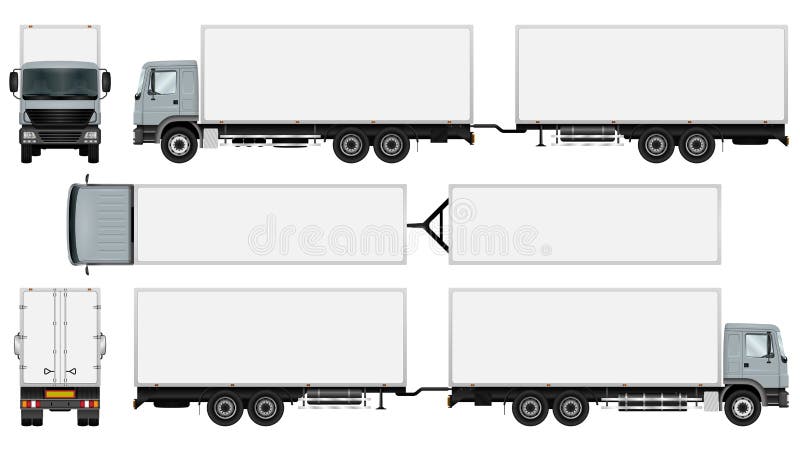 LKW-Anhängerschablone vektor abbildung LKW-Anhängerschablone vektor abbildung