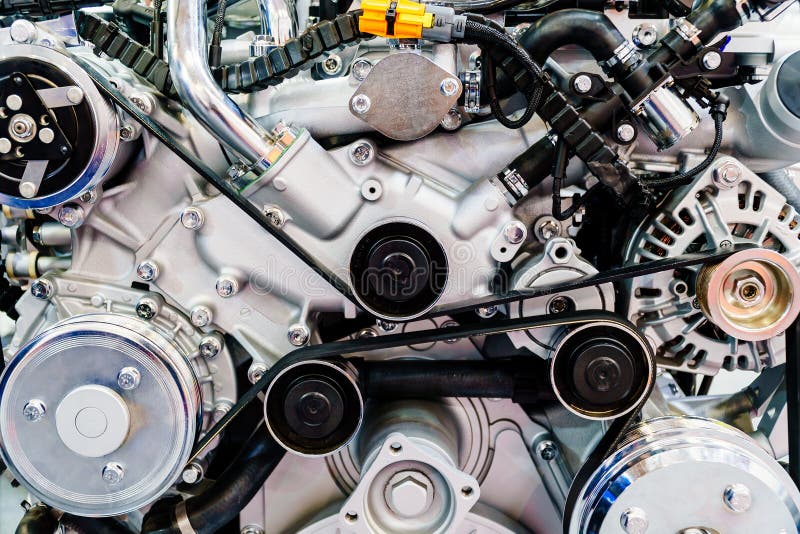 Lkw-Motor-Bewegungskomponenten im Auto-Service stockbild Lkw-Motor-Bewegungskomponenten im Auto-Service stockbild
