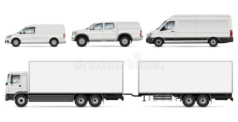 LKW- und Packwagenvektorillustration stock abbildung LKW- und Packwagenvektorillustration stock abbildung