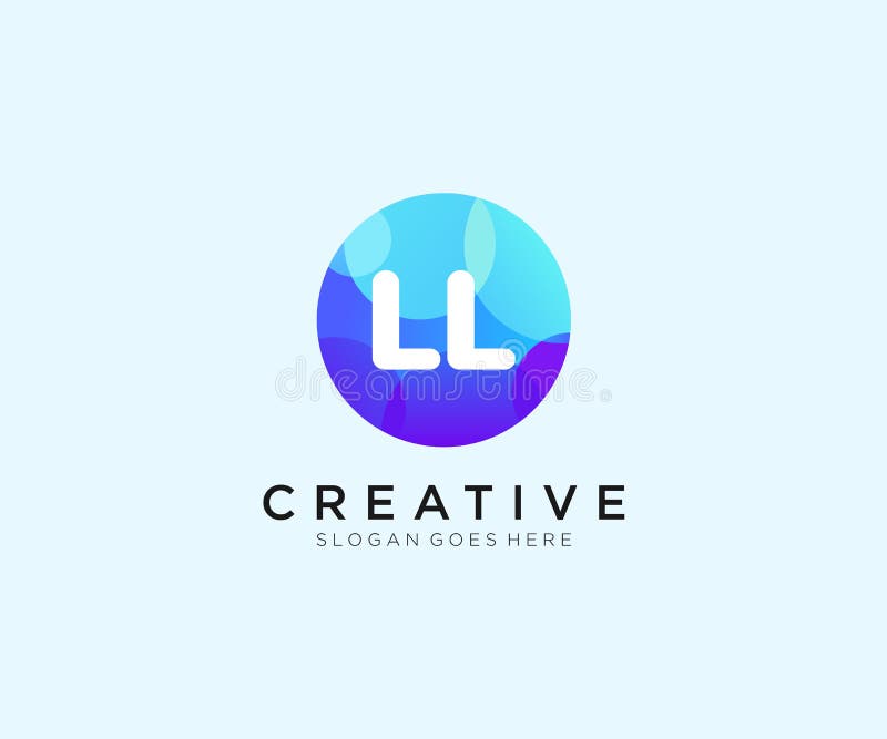 LL initial logo With Colorful Circle template vector royalty free illustration