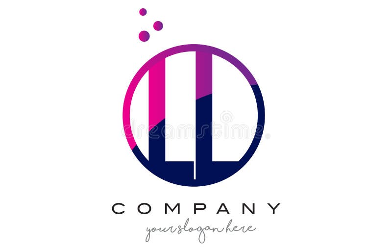 LV L V Circle Letter Logo Design with Purple Dots Bubbles Stock Vector -  Illustration of template, abstract: 90109475