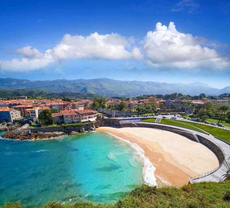 Llanes Cliff, City Aerial View Stock Photo Image of llanes, spain