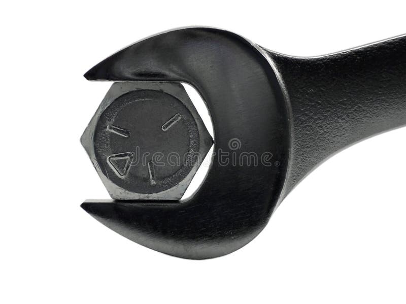 Llave y tornillo imagen de archivo Llave y tornillo imagen de archivo