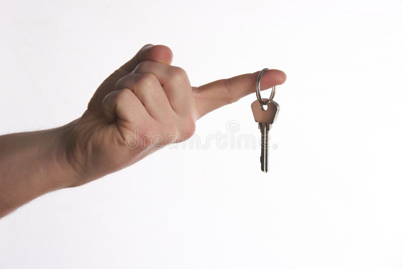 Llaves En La Mano Masculina Aislada En Blanco Foto de archivo Imagen