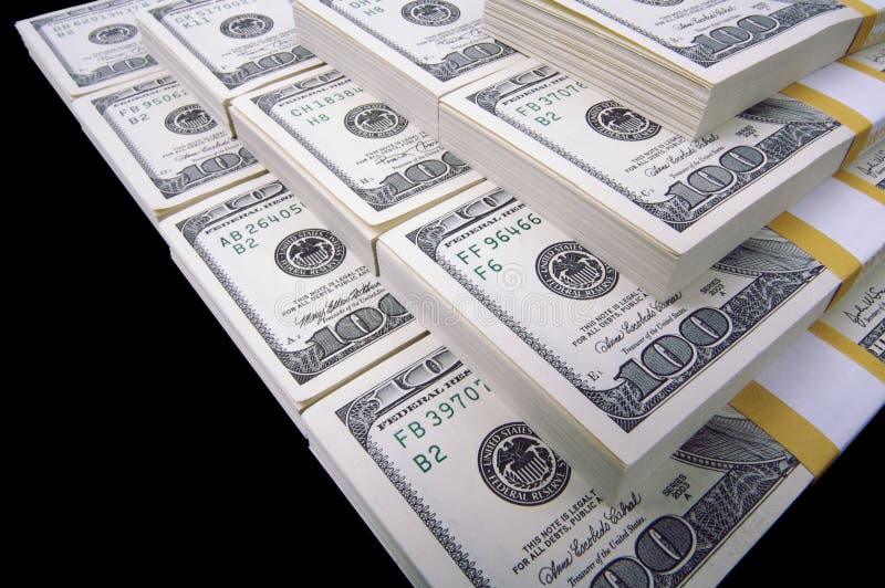 Download Lle Pile Di Cento Fatture Del Dollaro Immagine Stock - Immagine di scambio, finanziario: 3132527