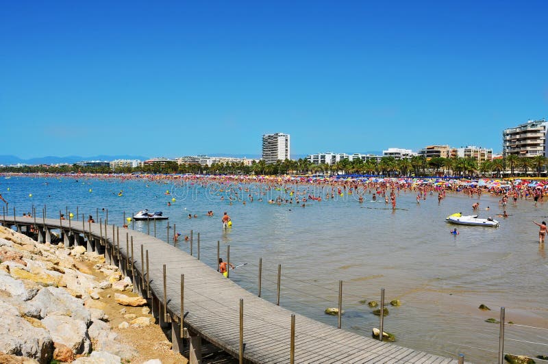 Llevant strand, i Salou, Spanien arkivfoto Llevant strand, i Salou, Spanien arkivfoto
