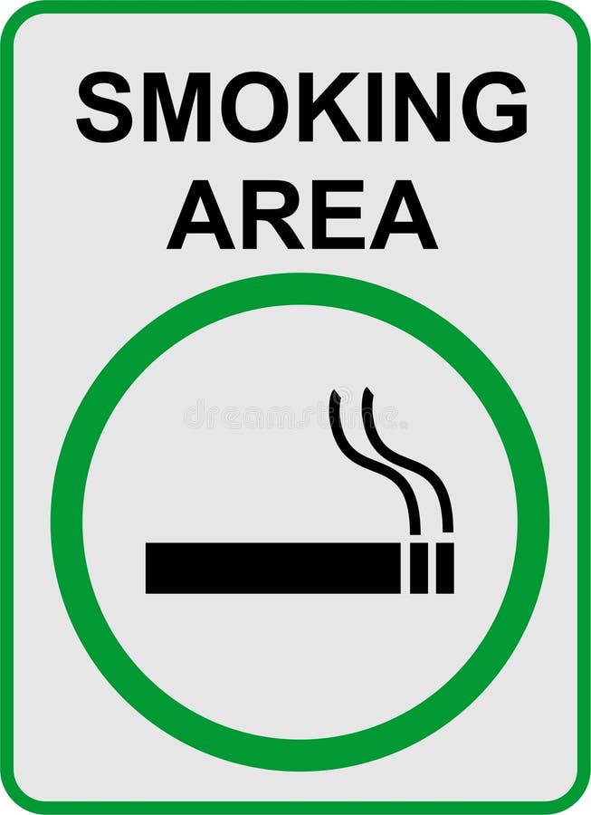 Gray sign written smoking area