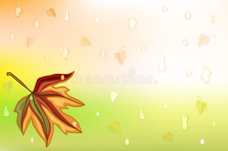Lluvia de Autum y hoja de oro stock de ilustración Lluvia de Autum y hoja de oro stock de ilustración