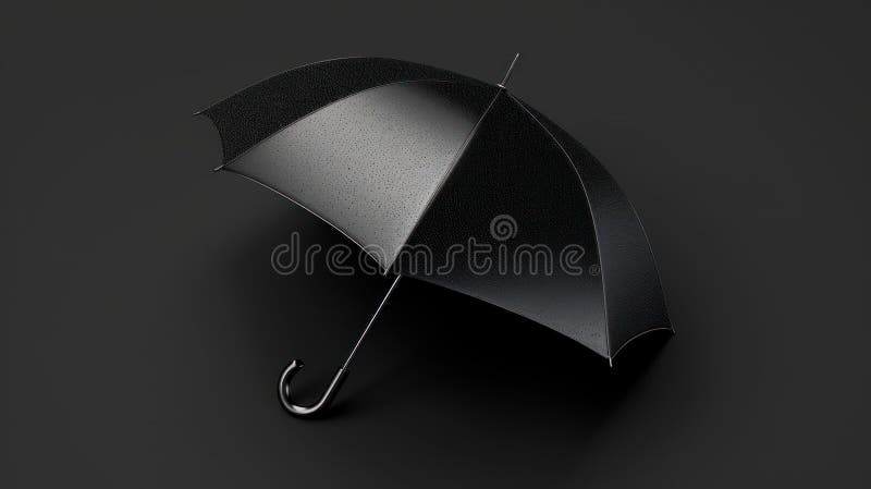 Lluvia y viento en negro concepto del clima de paraguas. Una captura de pantalla de las gotas de lluvia y el viento soplando contr libre illustration