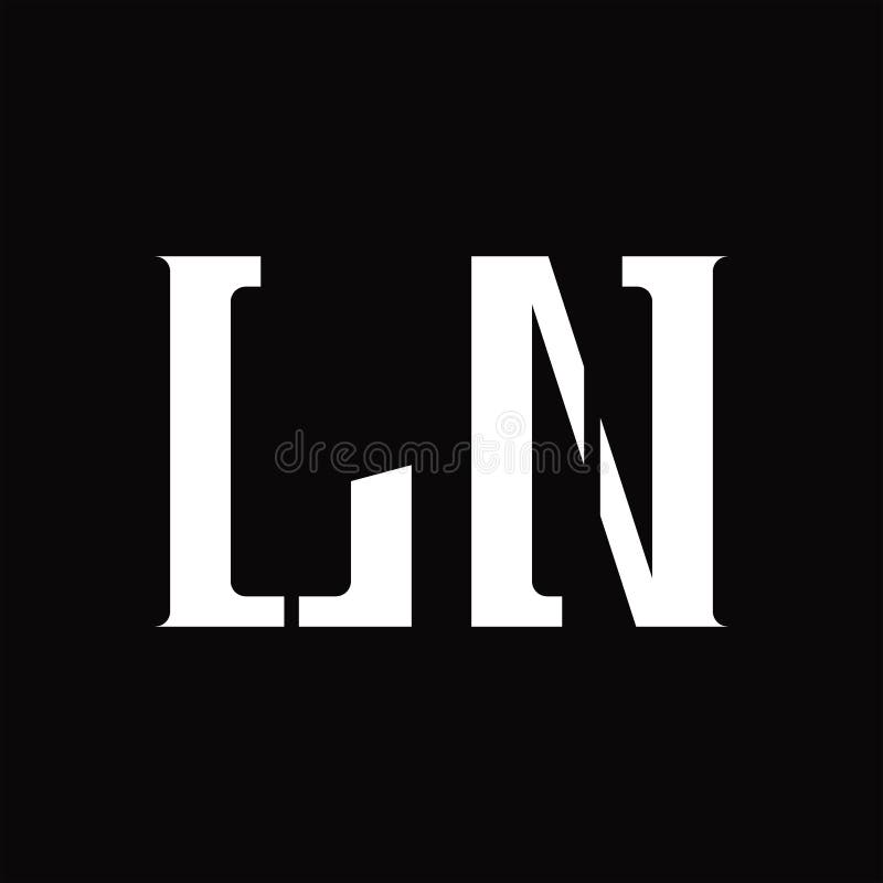 Ln logotyp monogram med mall för utformning av mellansegment vektor illustrationer