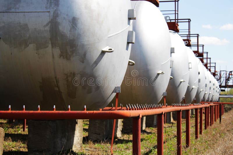 A photo of Big gas cylinders(tanks). A photo of Big gas cylinders(tanks)