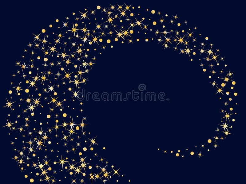 Lo scintillio dorato delle stelle magiche scintilla modello di vettore Notte cosmica illustrazione di stock Lo scintillio dorato delle stelle magiche scintilla modello di vettore Notte cosmica illustrazione di stock
