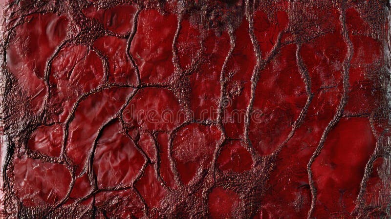 Lo sfondo di tessuto di seta rosso tritato scorre elegantemente in onda. Generato dall'AI