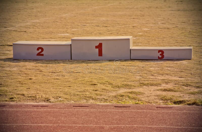 Podio dei premi sportivi fotografie stock libere da diritti