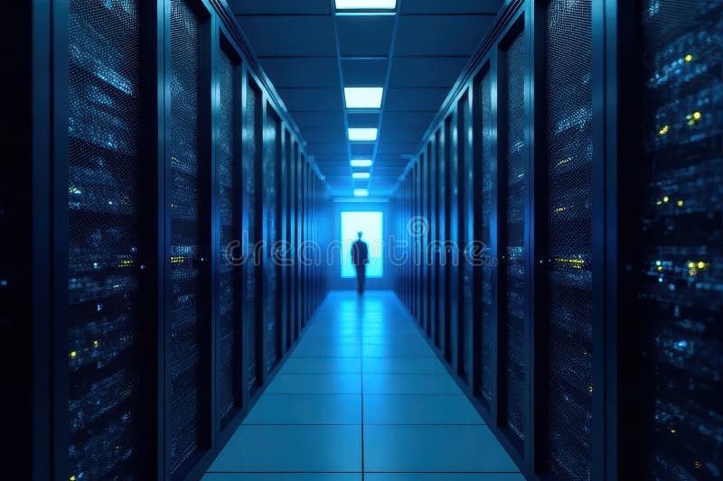 Load Balanced Hosting - Data Center Infrastructure and Efficient Resource Allocation vector illustration