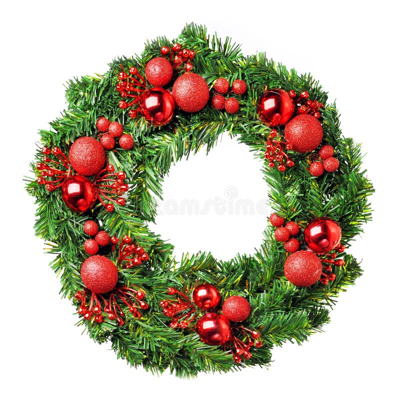 Loaded Christmas wreath stock photography