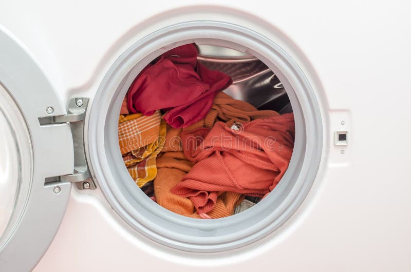 Dirty Laundry in Washing Machine Stock Image Image of appliance