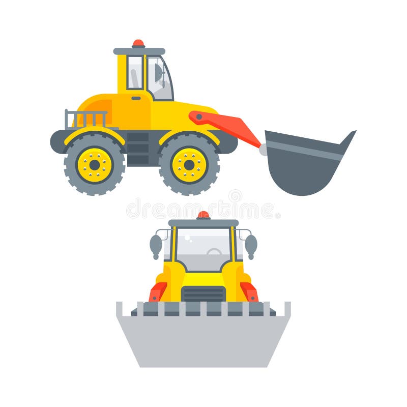 tractor with a bucket behind vector illustration 488763 Vector Art at  Vecteezy