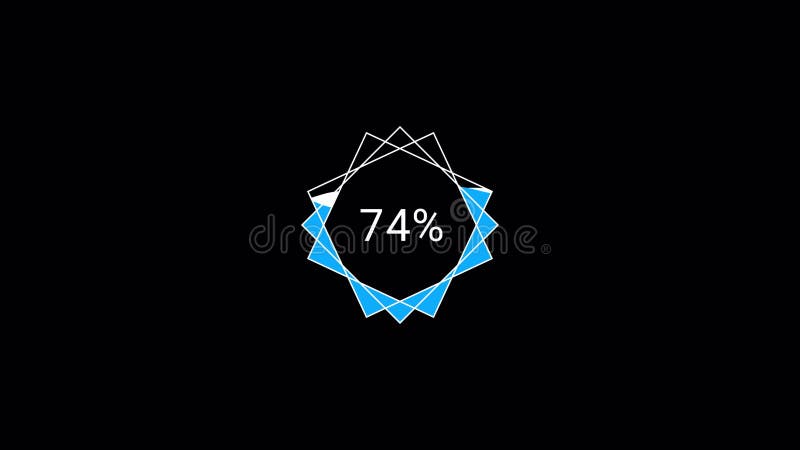 Loading animation progress bar with percentage, modern HUD interface data loader, digital preloader countdown UI element royalty free illustration