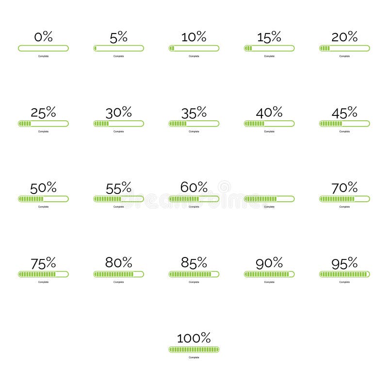 Loading bar progress icons, load sign green vector illustration. System software update and upgrade concep
