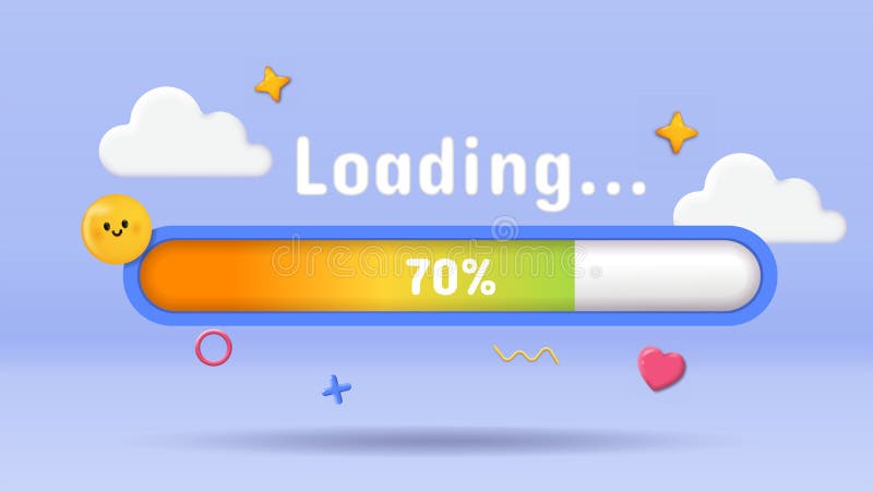 Loading bar with progress 70 percent. Vector illustration vector illustration