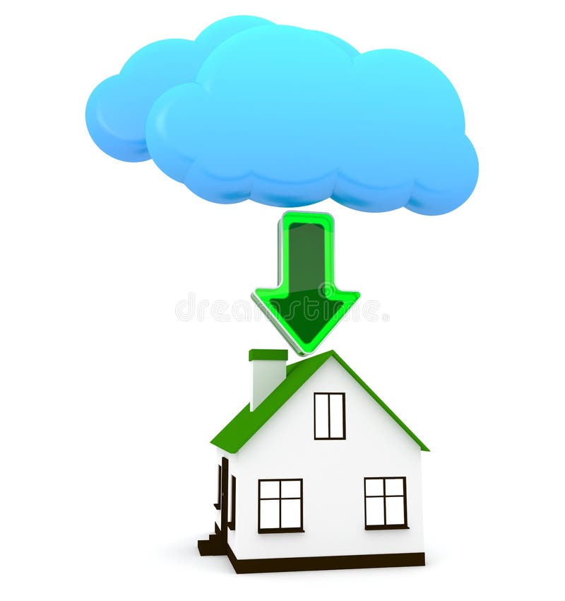 Loading data from a digital cloud - conceptual image vector illustration