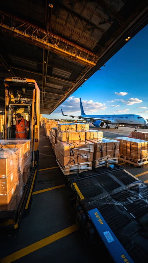 încărcarea mărfurilor la bordul unui avion de marfă - logistică logistică logistică. ai generativ.