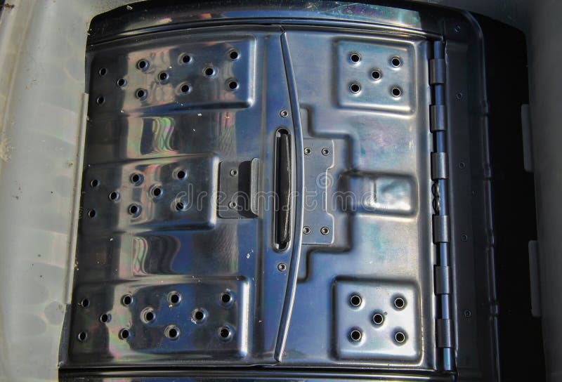 Loading Hatch with a Lock for a Vertical Washing Machine Stock Image