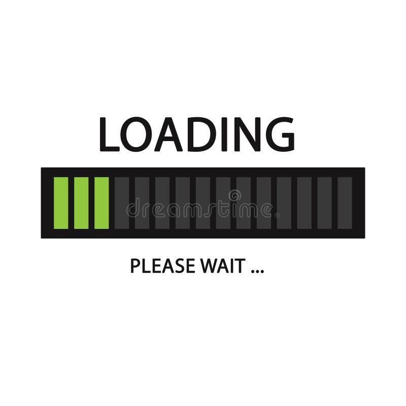 Loading icon bar. Please wait flat design.