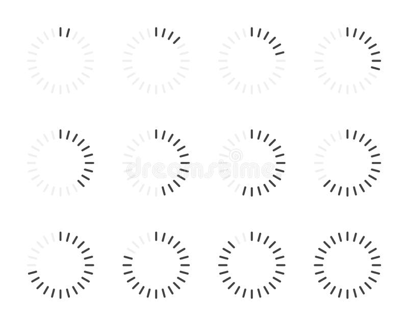 Loading icon. Load set. Upload icons. Loading bar. Loader set. Vector stock illustration