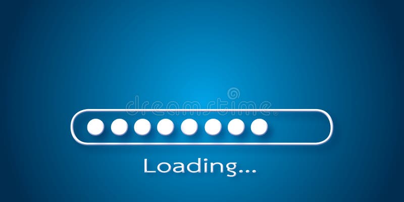 Loading progress bar symbol on dark blue background. Download upload data information and business progressive concept. vector illustration