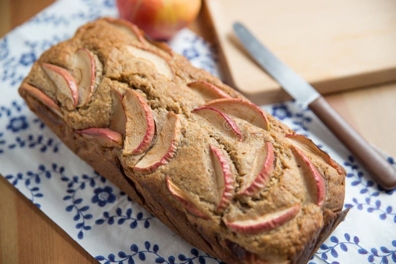 Loaf of apple nut bread stock image. Image of food, freshness 60000817