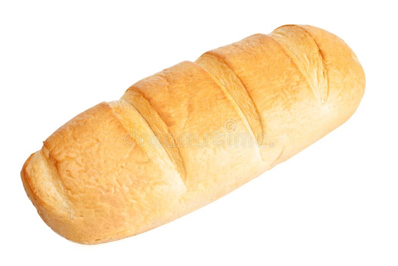 Loaf of bread isolated on white background.