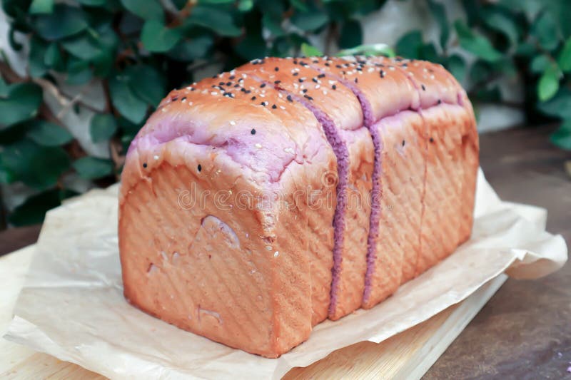 Loaf of Bread ,sweet Potato Bread with Sesame Stock Photo Image of