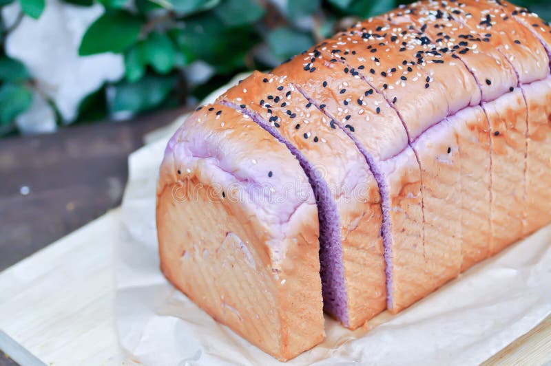 Loaf of Bread ,sweet Potato Bread with Sesame Stock Photo Image of