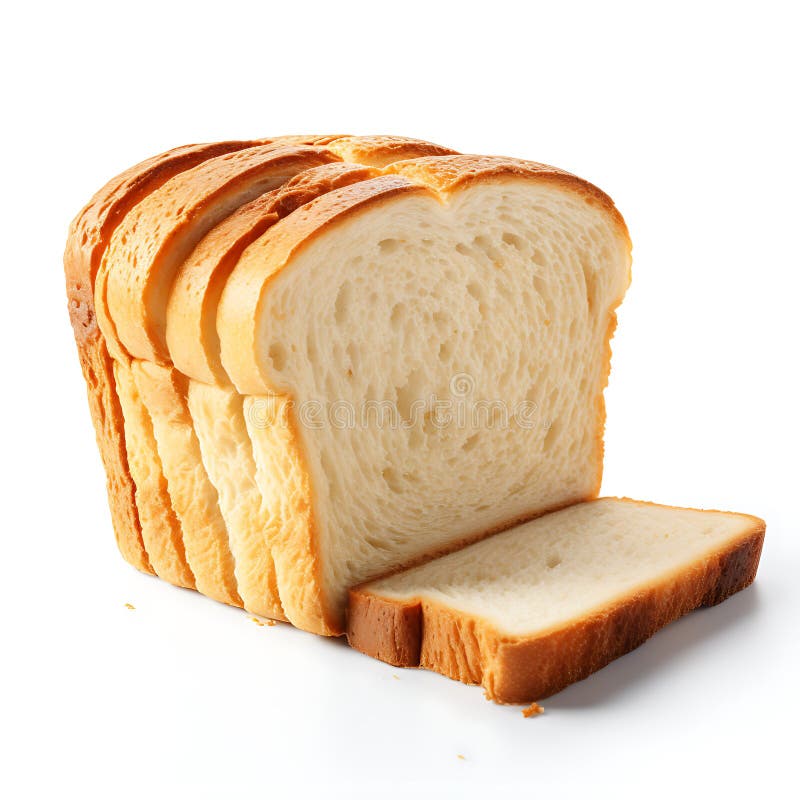 Loaf of Sliced White Bread Isolated on Transparent Background vector illustration