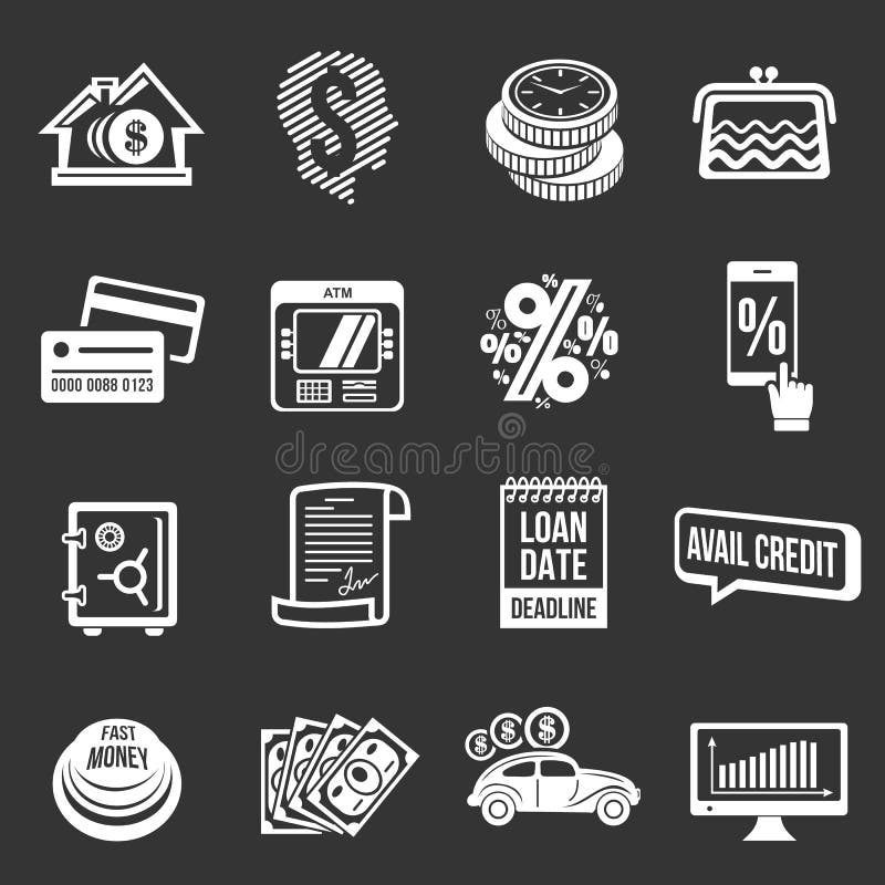 Loan credit icons set grey vector royalty free illustration