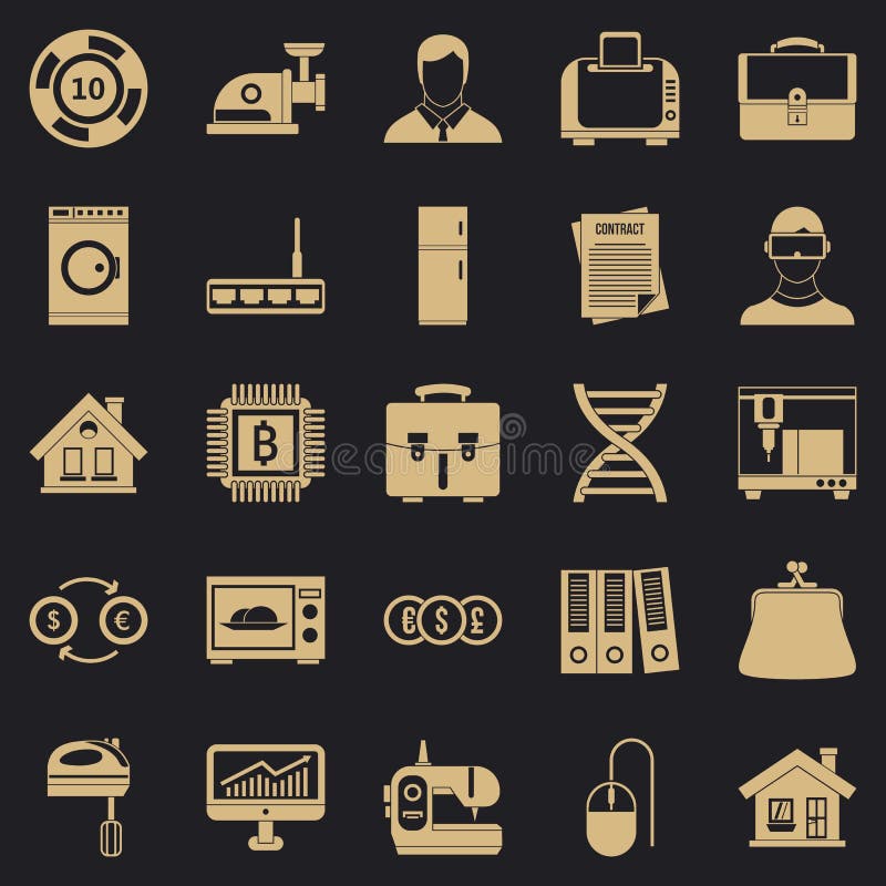 Loan icons set, simple style stock illustration