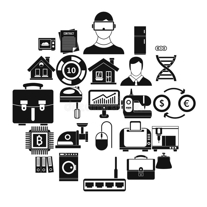 Loan icons set, simple style royalty free illustration