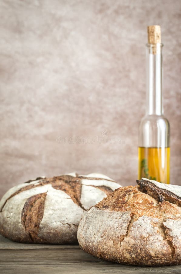 Loaves of Bread with Olive Oil Stock Photo Image of gourmet, grain
