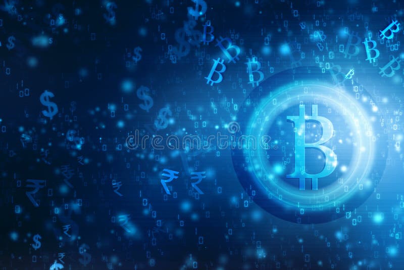 Lobal Bitcoin waluty Blockchain technologii tła Abstrakcjonistyczna Crypto ilustracja ilustracja wektor