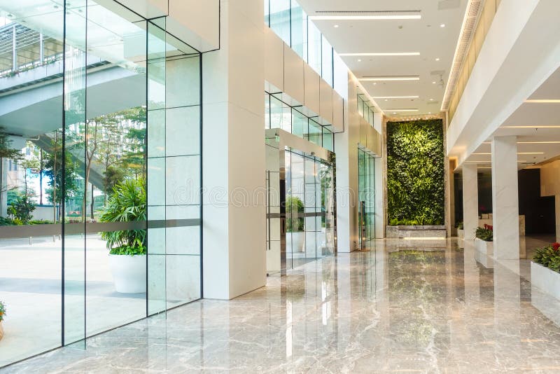 Modern commercial building lobby corridor.hotel passageway. Modern commercial building lobby corridor.hotel passageway