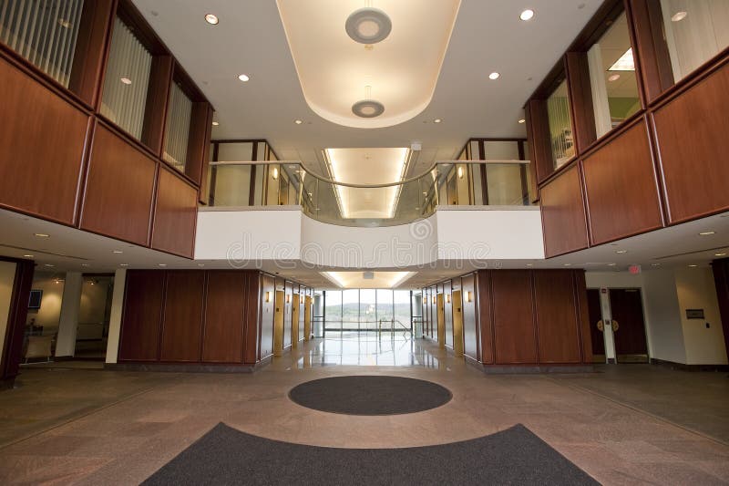 Lobby in modern office building