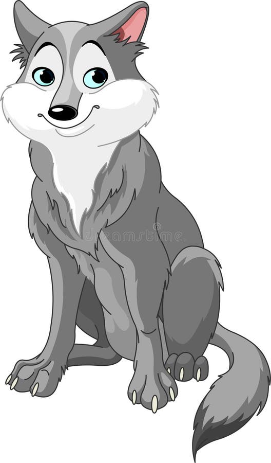 Lobo dos desenhos animados ilustração do vetor. Ilustração de floresta -  21226344