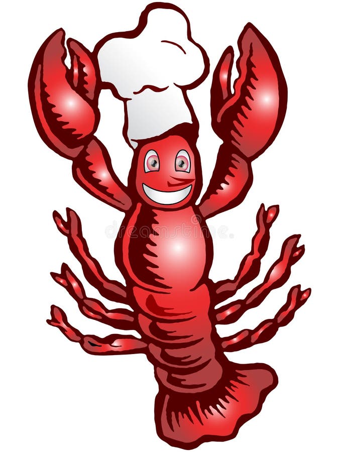Cute lobster chef cartoon stock vector. Illustration of animal 33238332