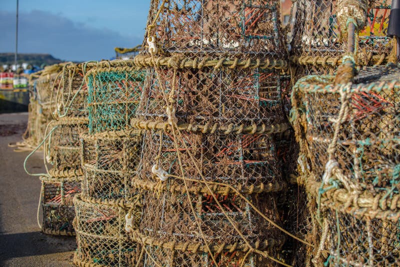 Lobster and Crab Pots stock image. Image of ocean, england 181176459