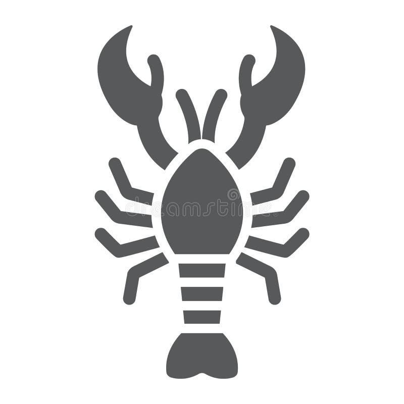 Lobster glyph icon, food and sea, cancer sign, vector graphics, a solid pattern on a white background. royalty free illustration Lobster glyph icon, food and sea, cancer sign, vector graphics, a solid pattern on a white background. royalty free illustration